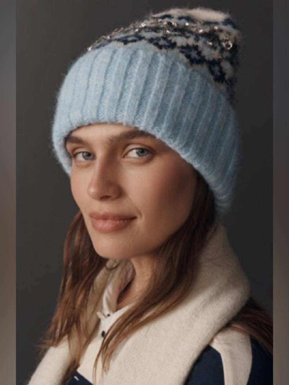 Anthropologie bejeweled knit beanie - NWT!
